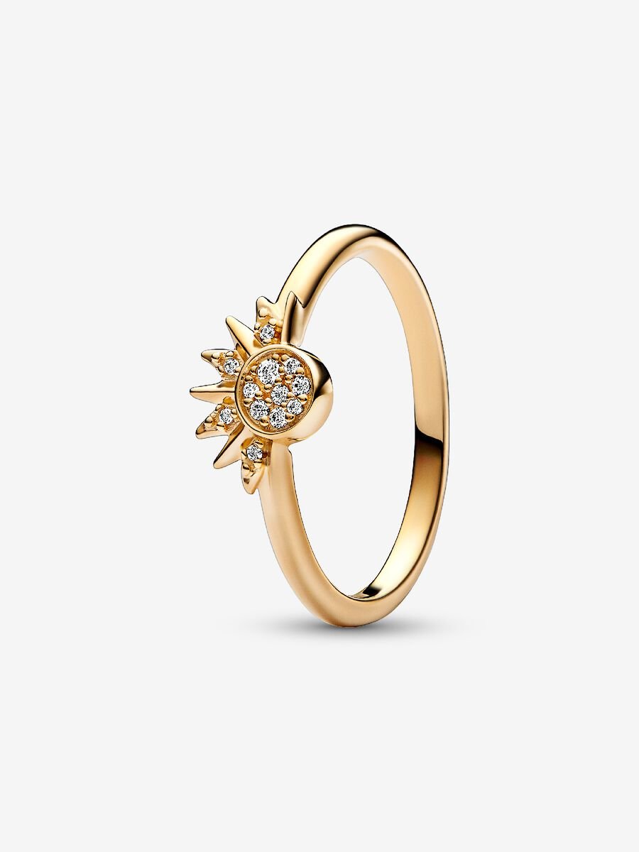 Pandora Celestial Sparkling Sun Ring 14k gold plating