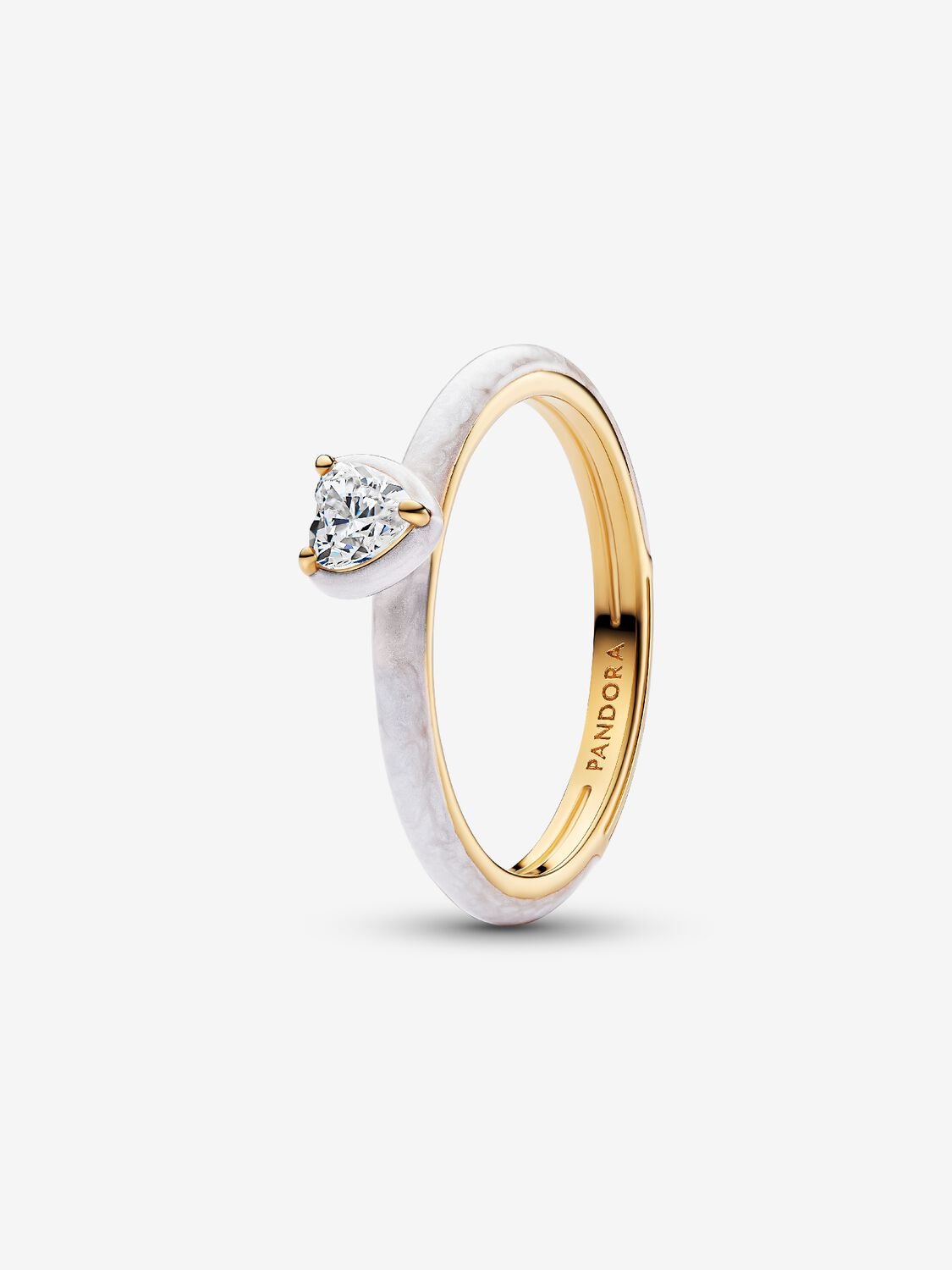 Pandora ME White Chakra Heart Ring 14k gold plating