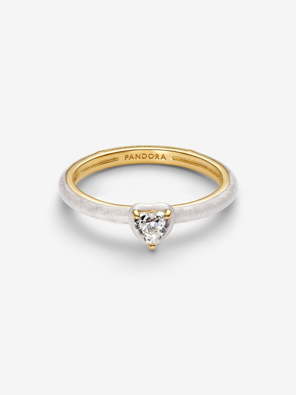 Pandora ME White Chakra Heart Ring 14k gold plating
