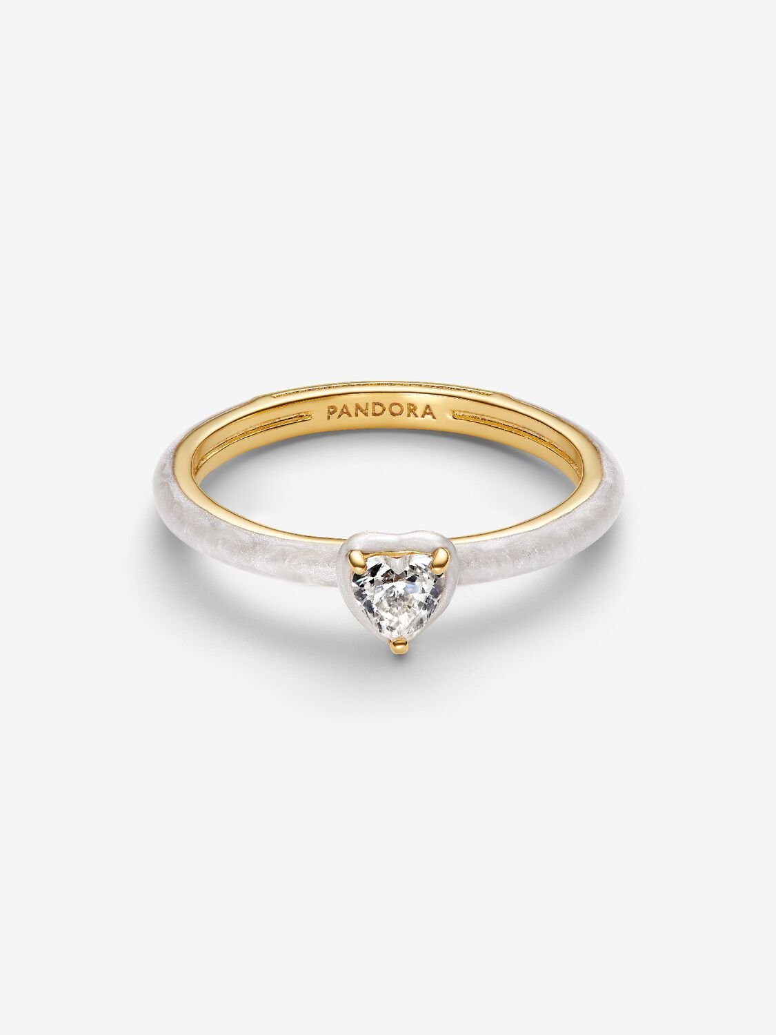 Pandora ME White Chakra Heart Ring 14k gold plating