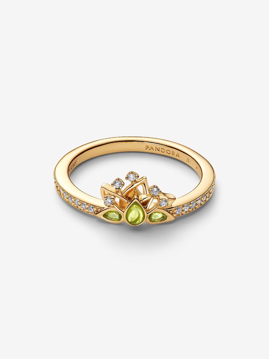 Pandora Disney Princess Tiana Tiara Ring 14k gold plating