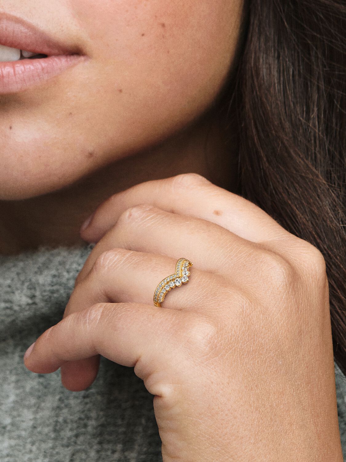 Pandora Timeless Wish Tiara Ring 14k Gold Plated