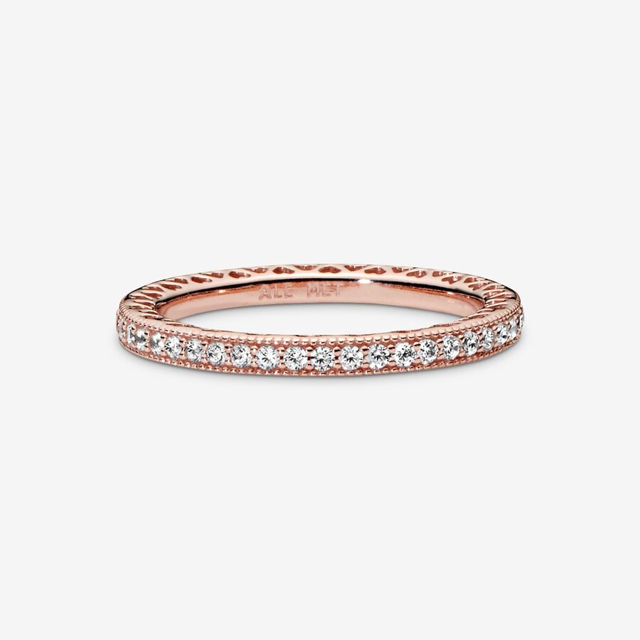 Pandora Sparkle & Hearts Ring Rose Gold