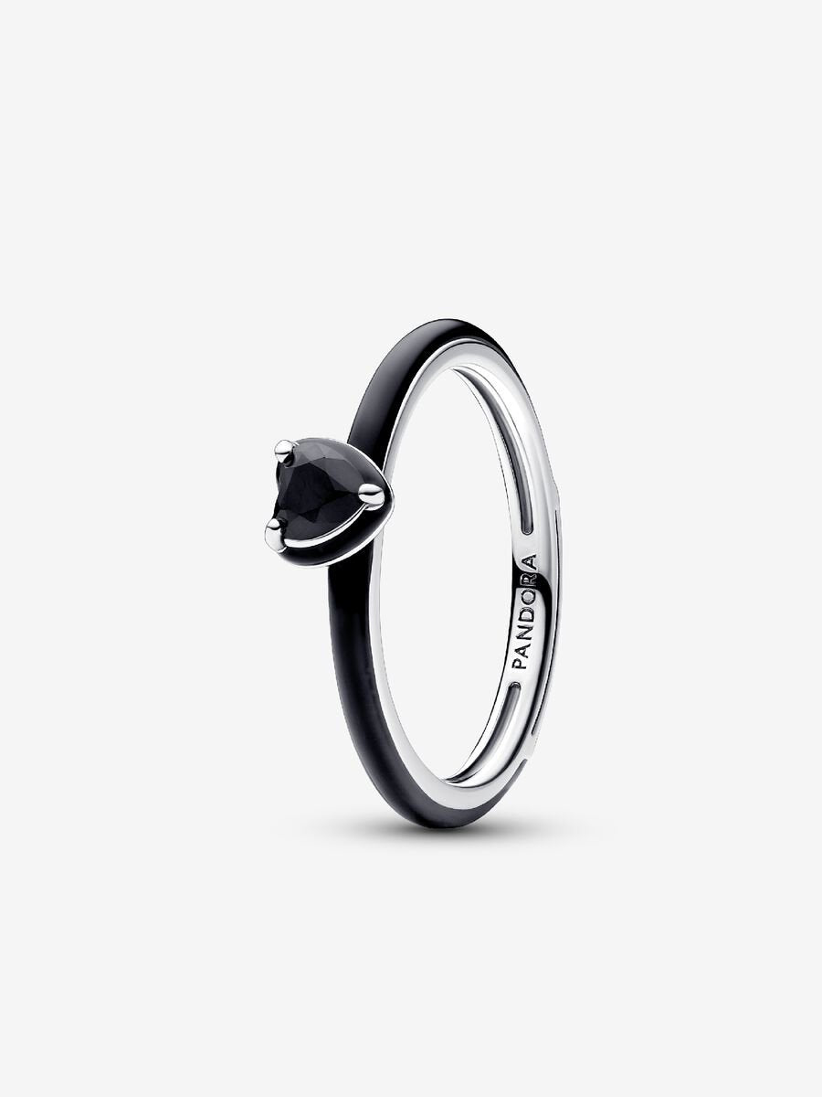 Pandora ME Black Chakra Heart Ring Sterling silver