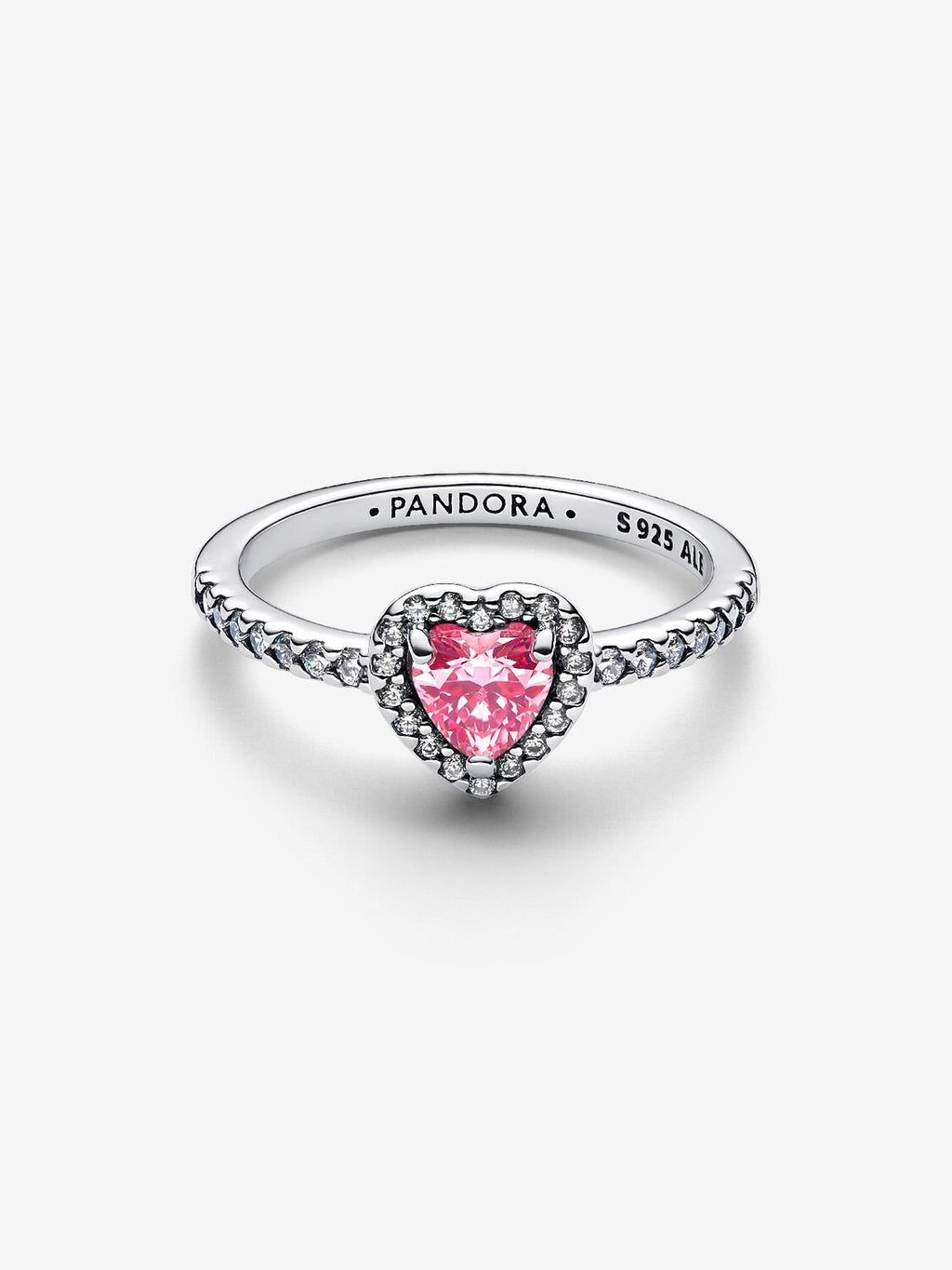 Pandora Elevated Pink Heart Ring Sterling silver with Gift Box