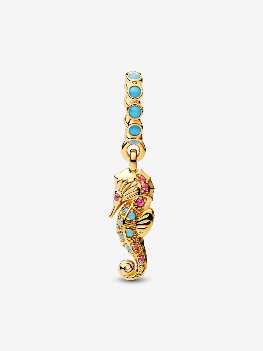 Pandora Seahorse Dangle Charm14k gold plating