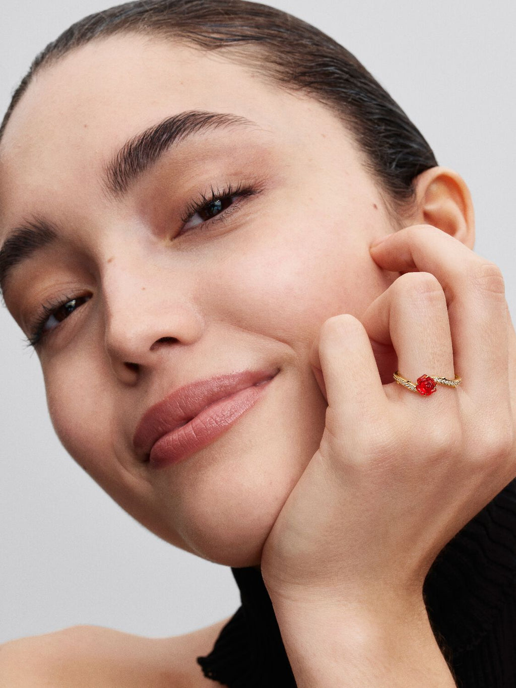 Pandora Disney Beauty and the Beast Enchanted Rose Ring