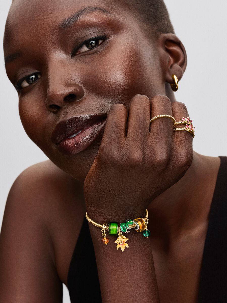 Pandora Disney Tangled Sundrop Flower Glow-in-the-dark Charm 14k gold plating