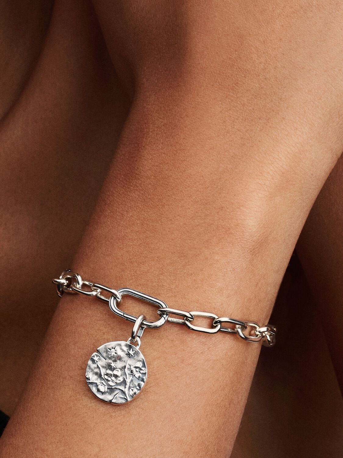 Pandora Cherry Blossom Medallion Charm Sterling silver