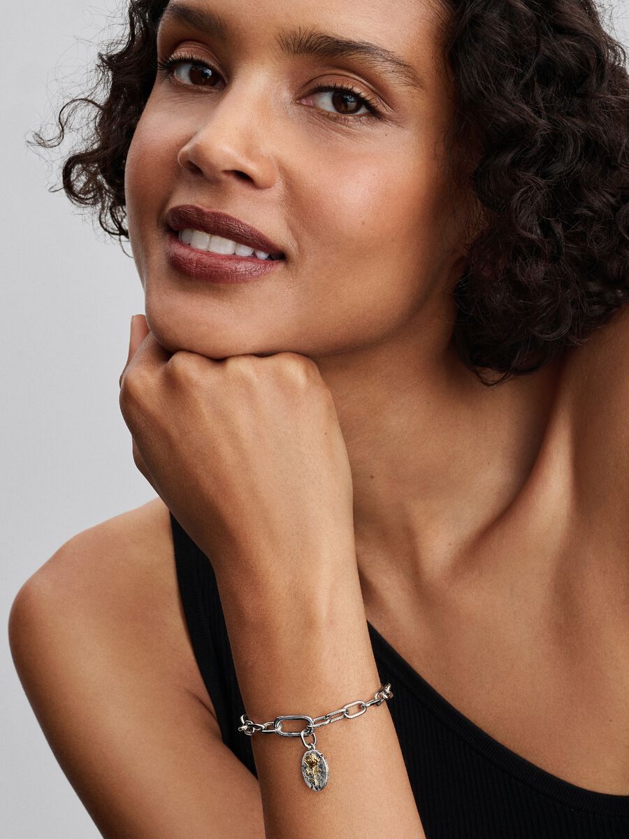 Pandora Rose Medallion Charm Sterling silver, 14k gold plating