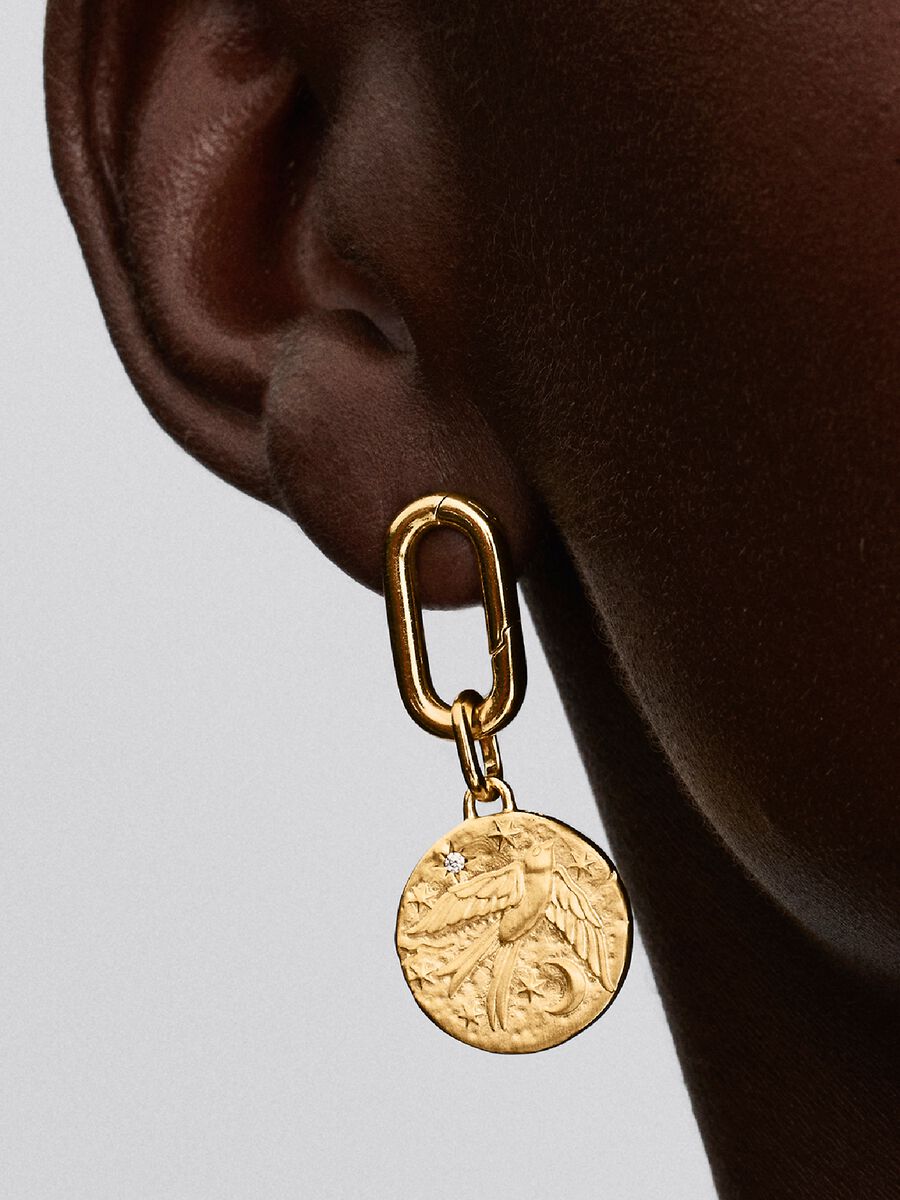 Pandora Swallow Medallion Charm 14k gold plating