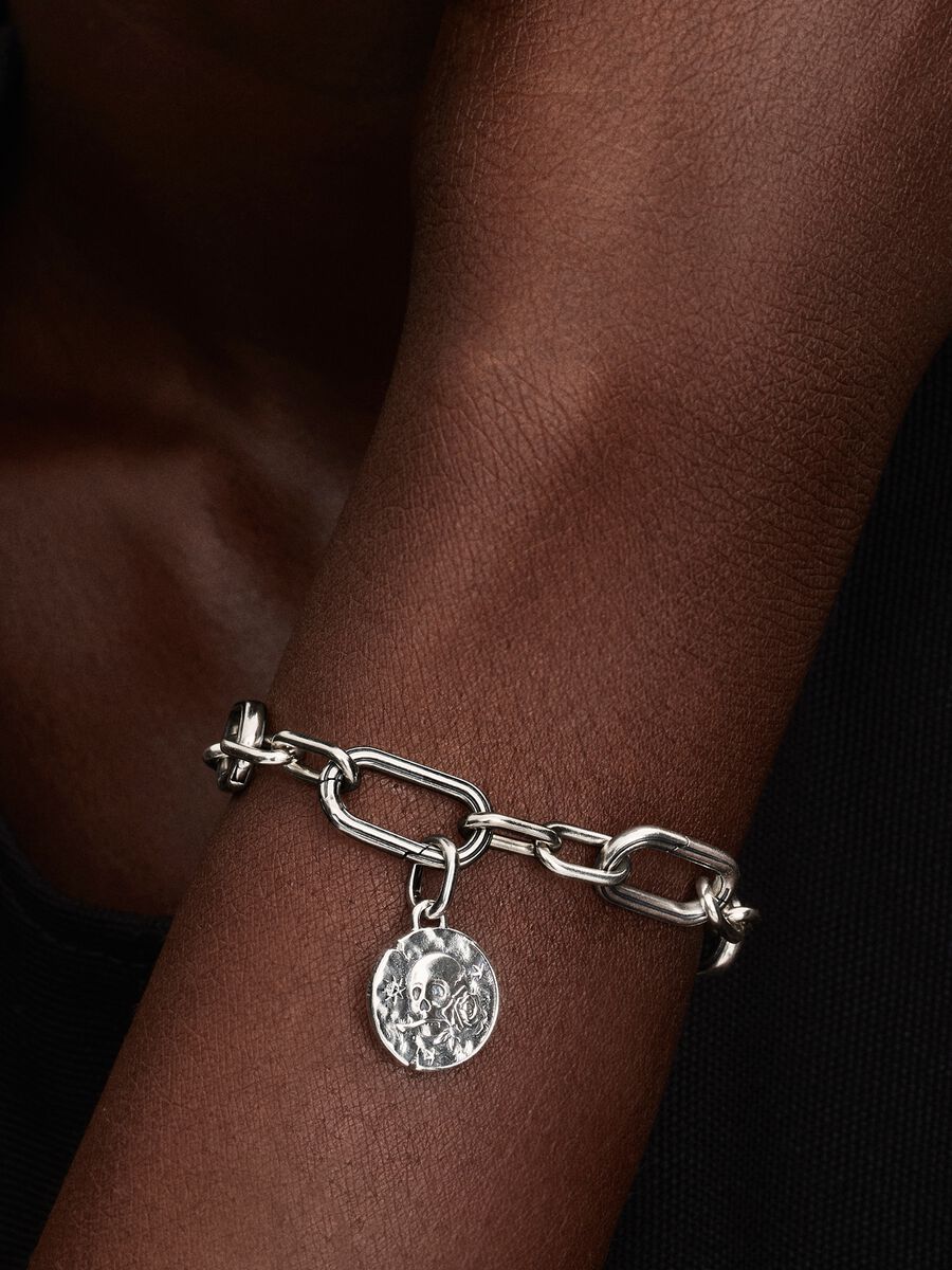 Pandora Skull Medallion Charm Sterling silver