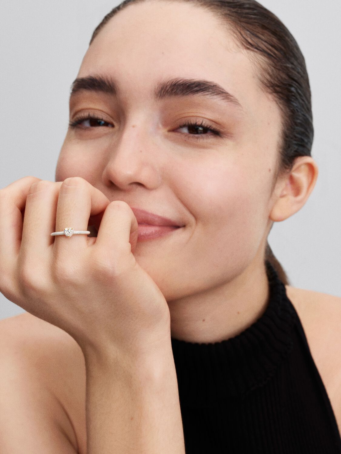 Pandora ME White Chakra Heart Ring 14k gold plating