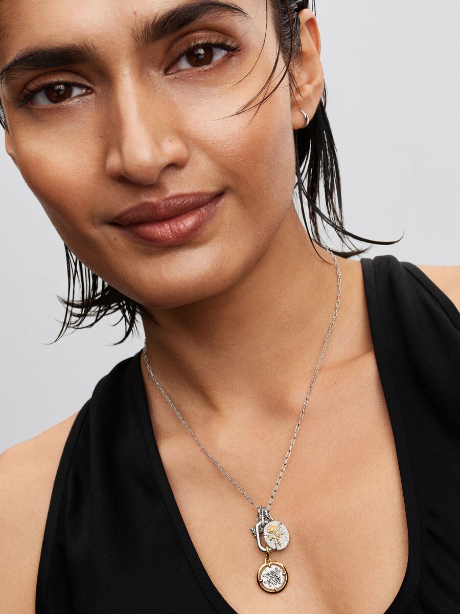 Pandora Rose Medallion Charm Sterling silver, 14k gold plating