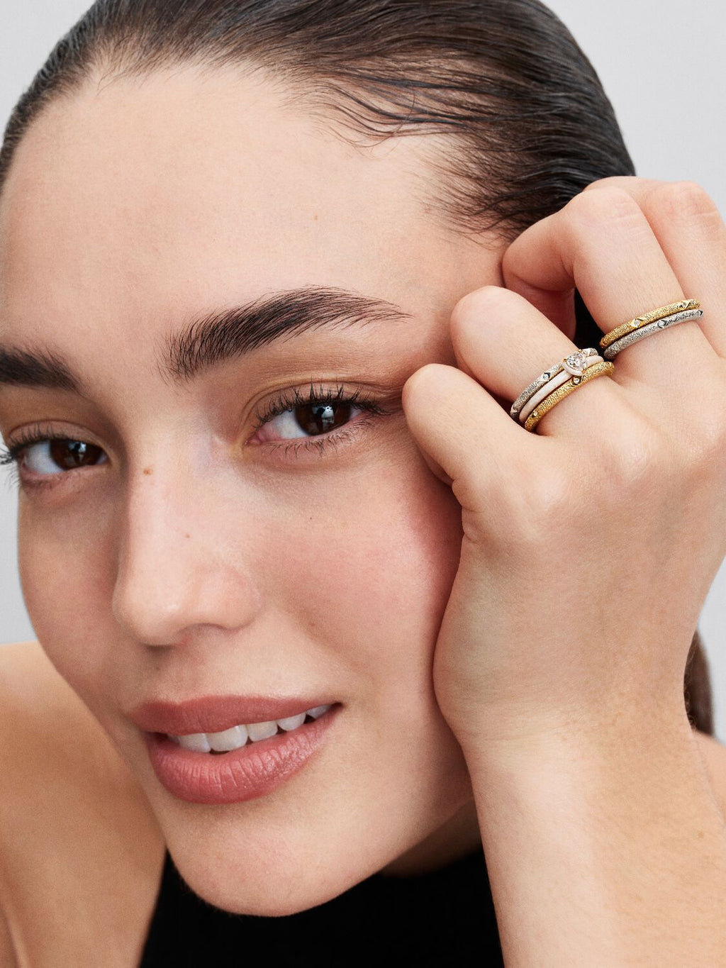 Pandora ME White Chakra Heart Ring 14k gold plating