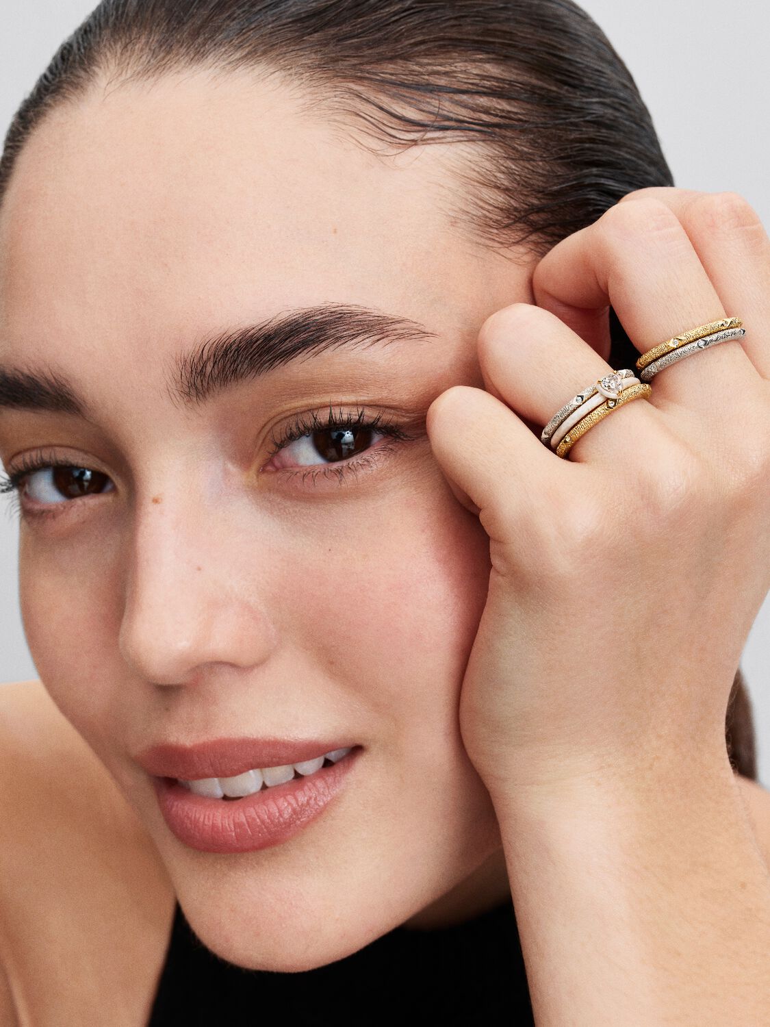 Pandora ME White Chakra Heart Ring 14k gold plating