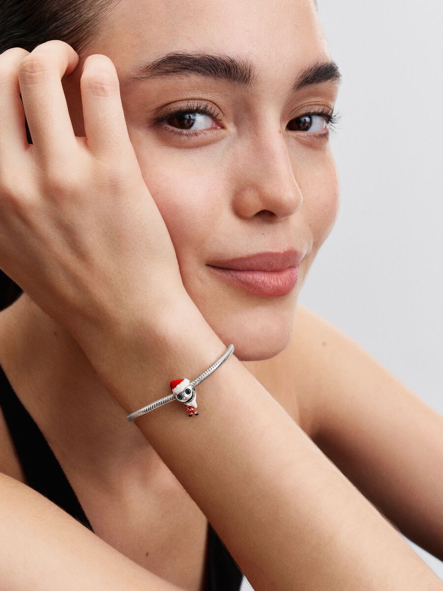 Pandora Disney Halloween Christmas Pumpkin Skeleton Charm Sterling silver