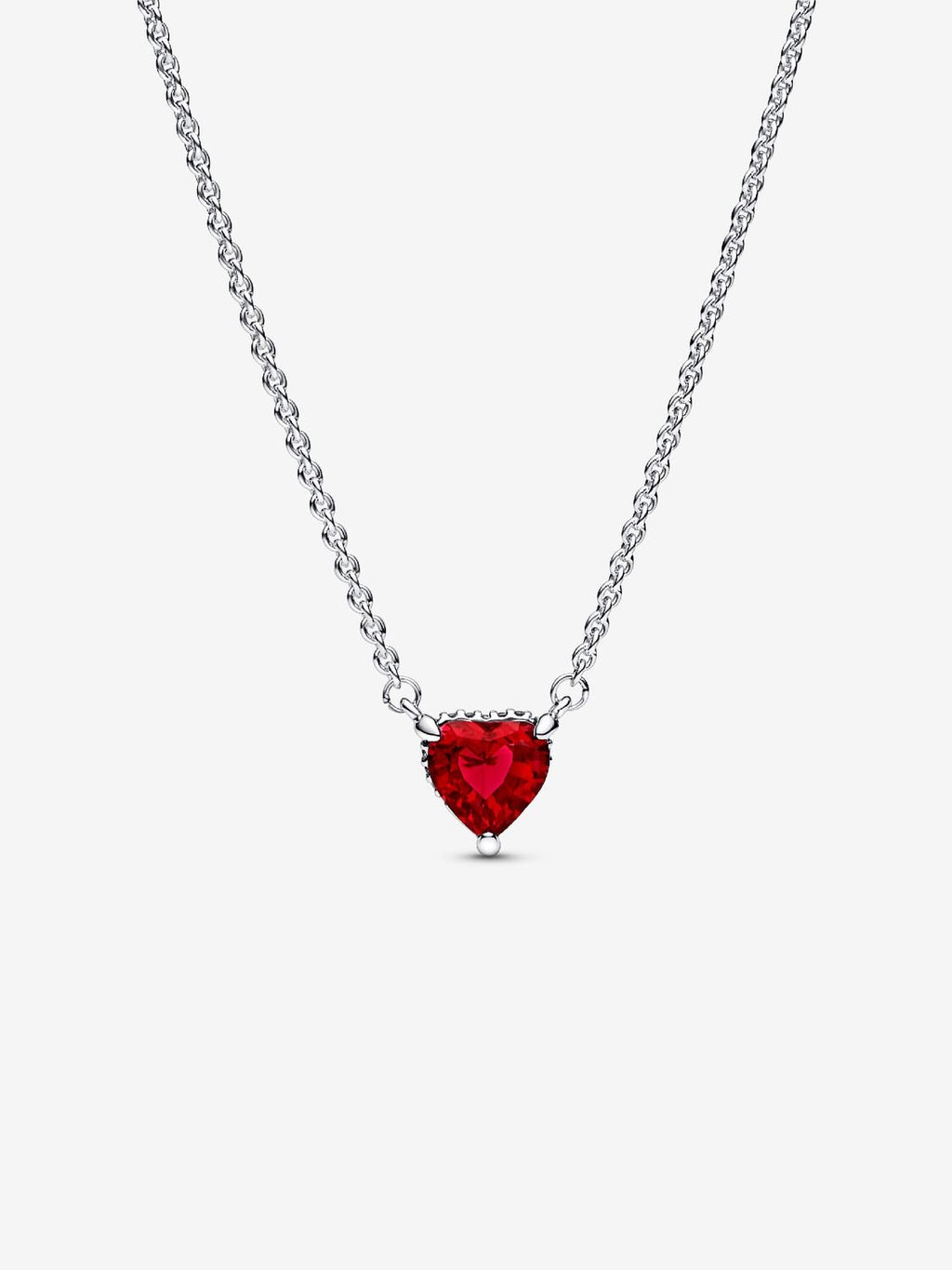 Sparkling Heart Halo Pendant Collier Necklace Sterling silver  392542C01-45