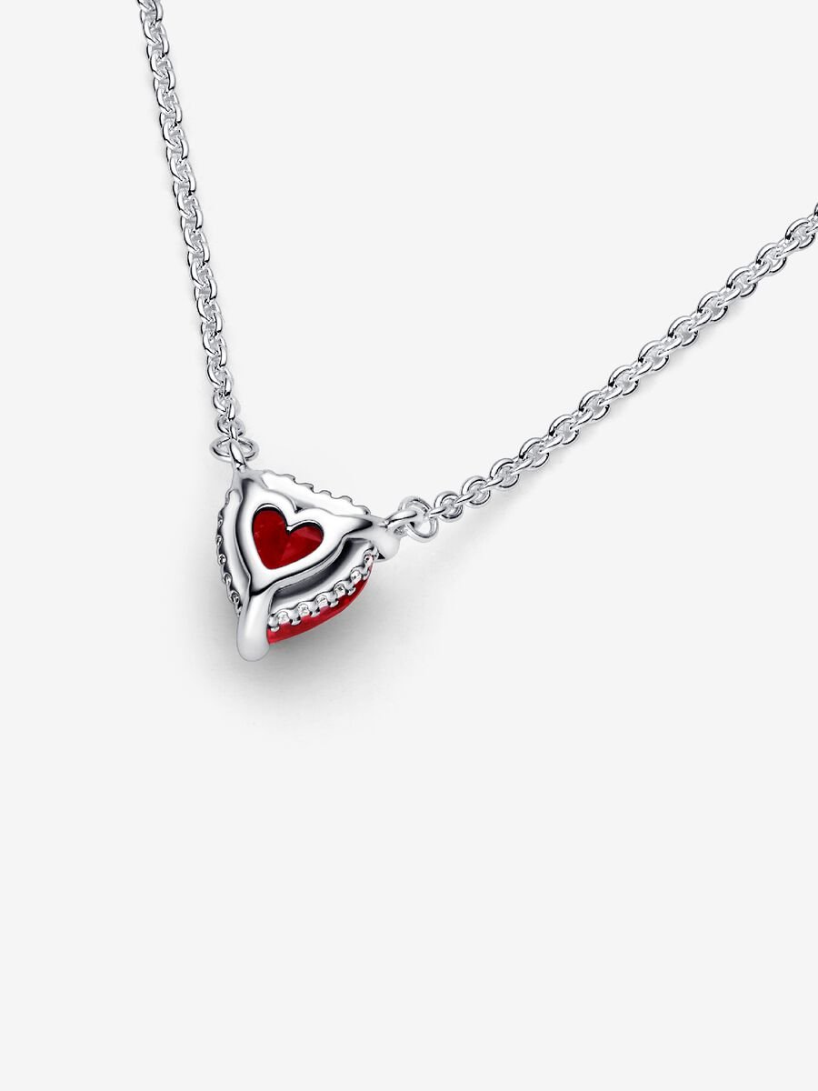 Sparkling Heart Halo Pendant Collier Necklace Sterling silver  392542C01-45