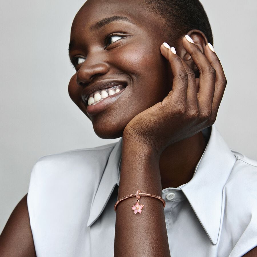 Pandora Cherry Blossom Dangle Charm, Rose Gold-Plated