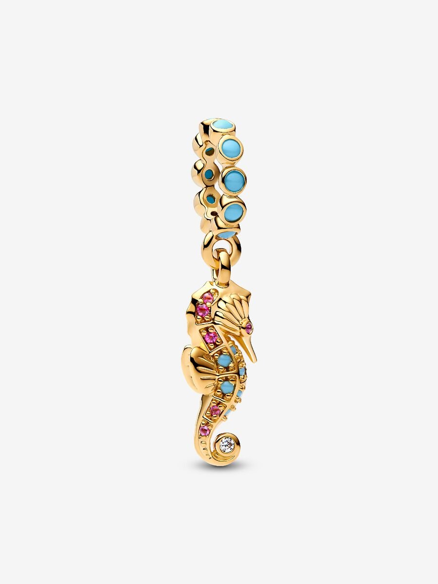 Pandora Seahorse Dangle Charm14k gold plating