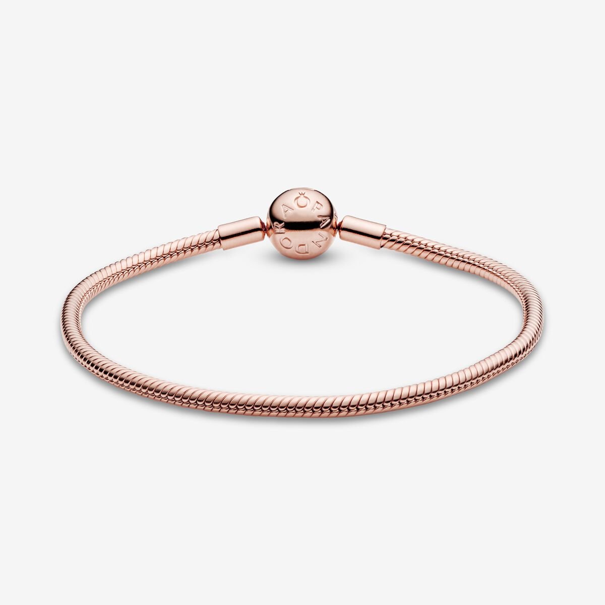 Pandora Moments Snake Chain Bracelet Rose Gold With Gift Box