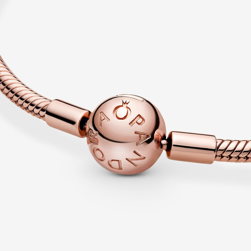 Pandora Moments Snake Chain Bracelet Rose Gold With Gift Box
