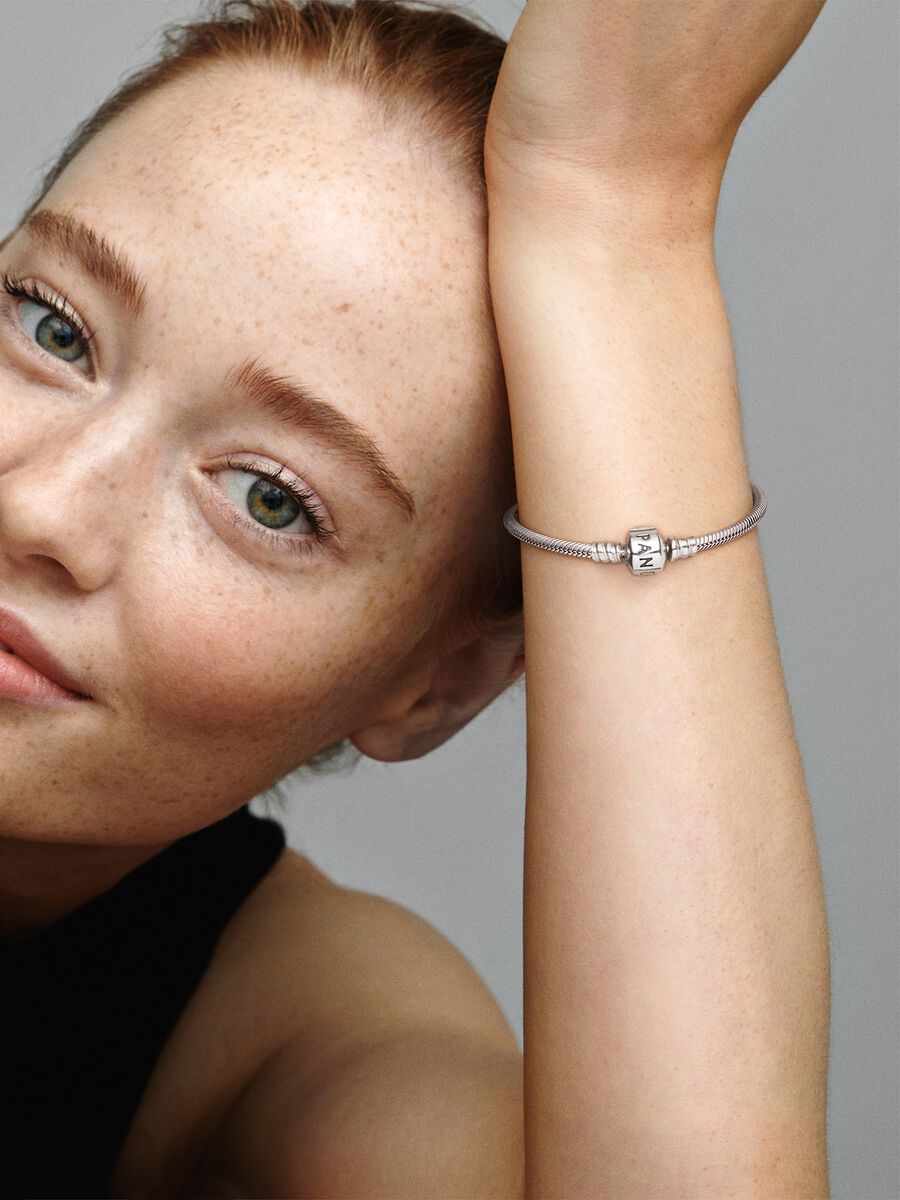 Pandora Moments Barrel Clasp Snake Chain Bracelet Sterling silver