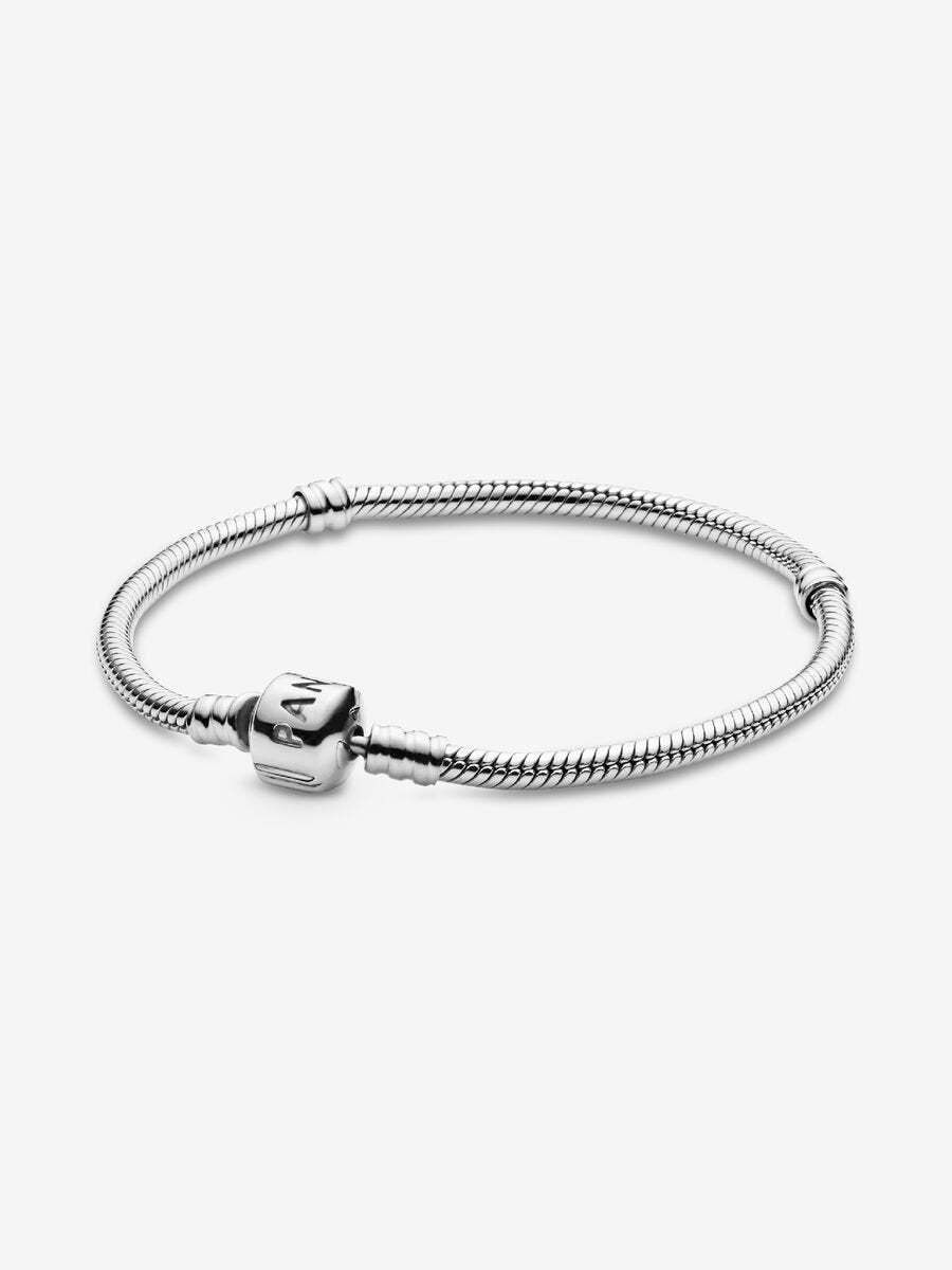 Pandora Moments Barrel Clasp Snake Chain Bracelet Sterling silver