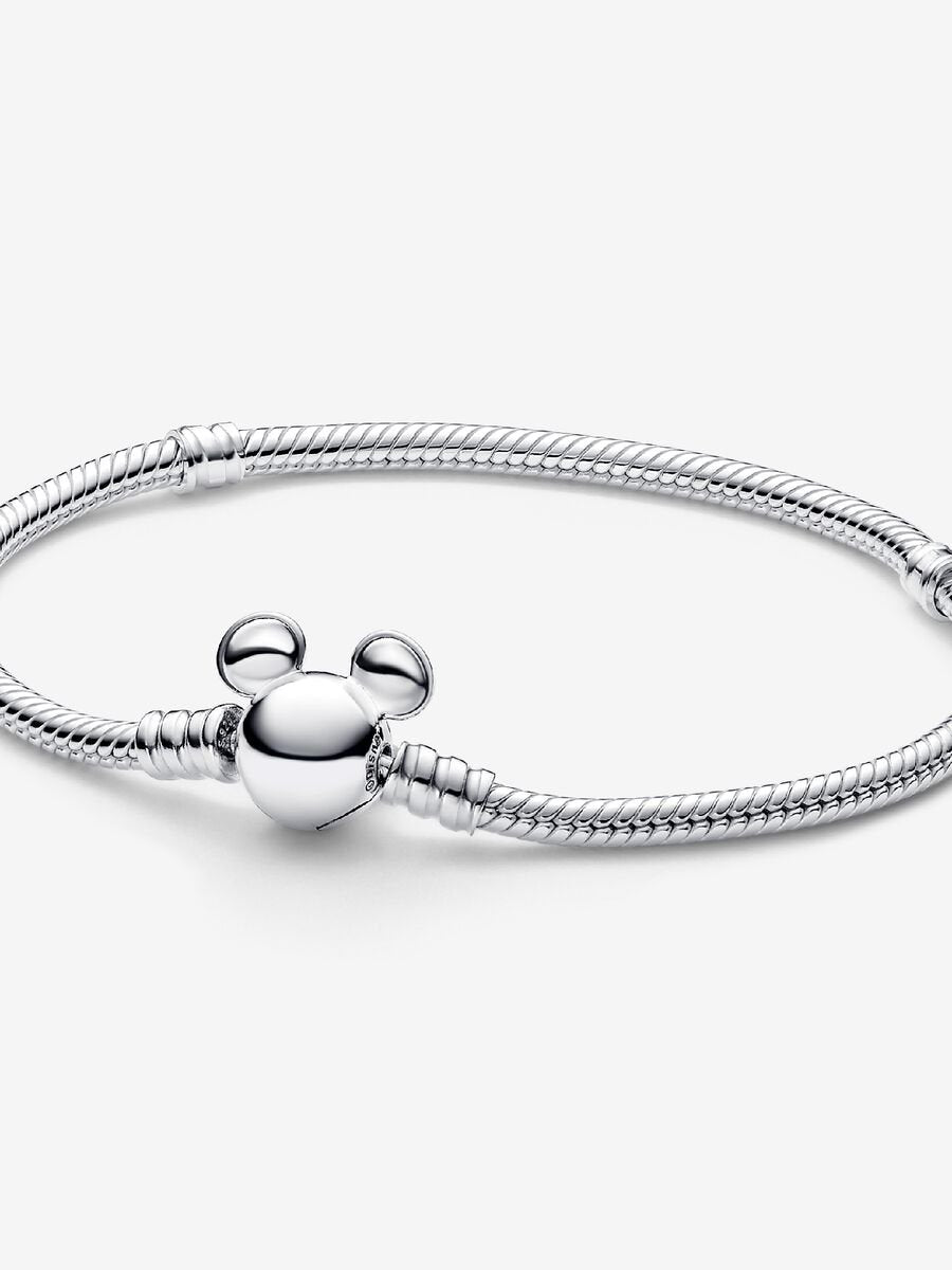 Pandora Disney Mickey Mouse Clasp Moments Snake Chain Bracelet Sterling silver