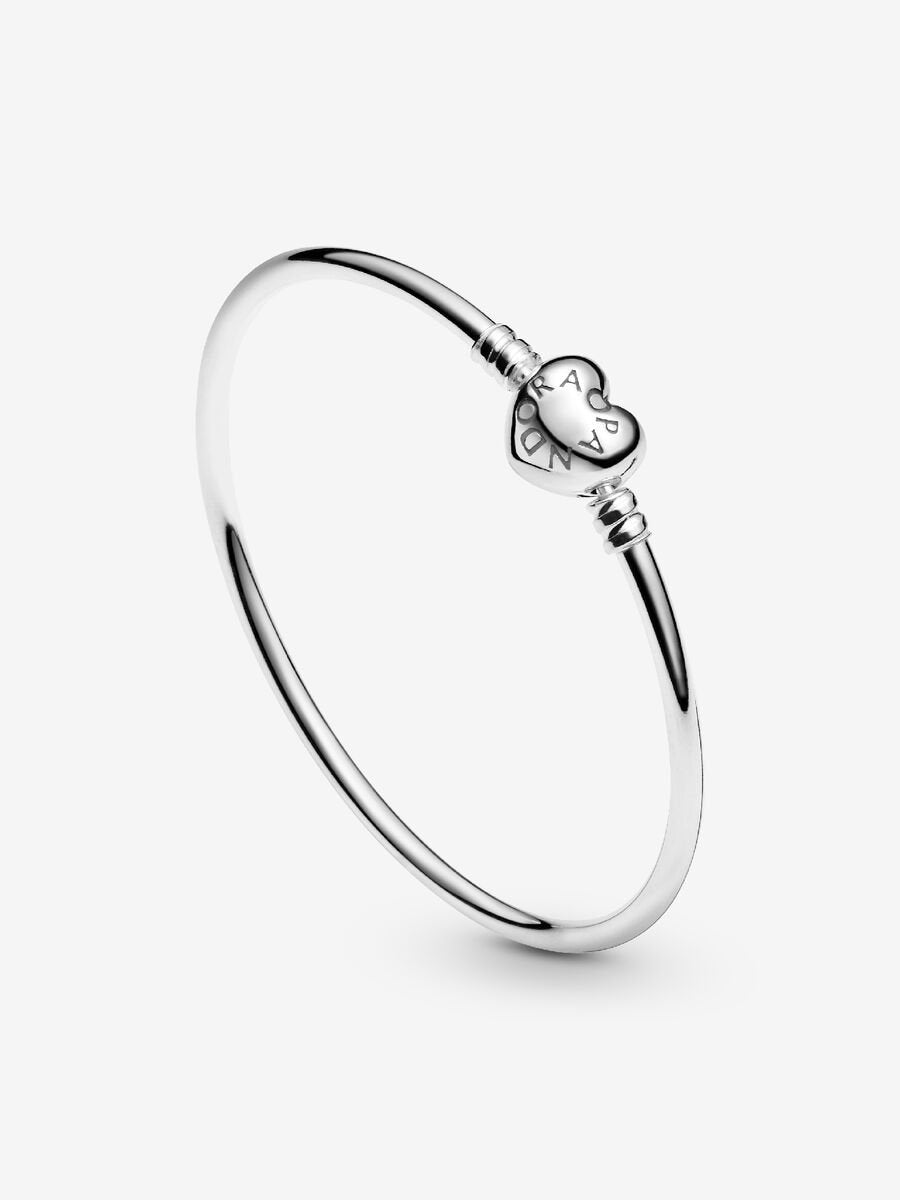 Pandora Moments Heart Clasp Bangle Sterling silver
