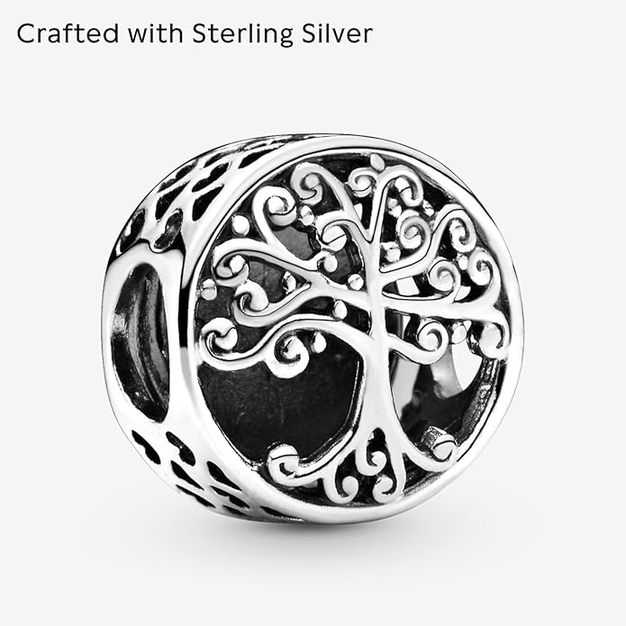 Pandora Openwork Family Roots Charm - Compatible Moments - Gift for Her - Made with Sterling Silver - with Gift Box