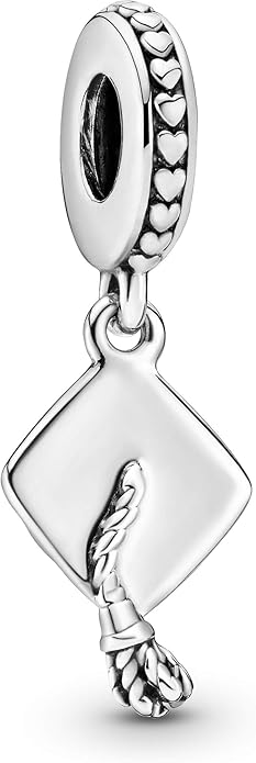 PANDORA Graduation Cap Dangle Charm - Compatible with PANDORA Moments - Sterling Silver - Gift for Her - Jewelry for Women with Gift Box