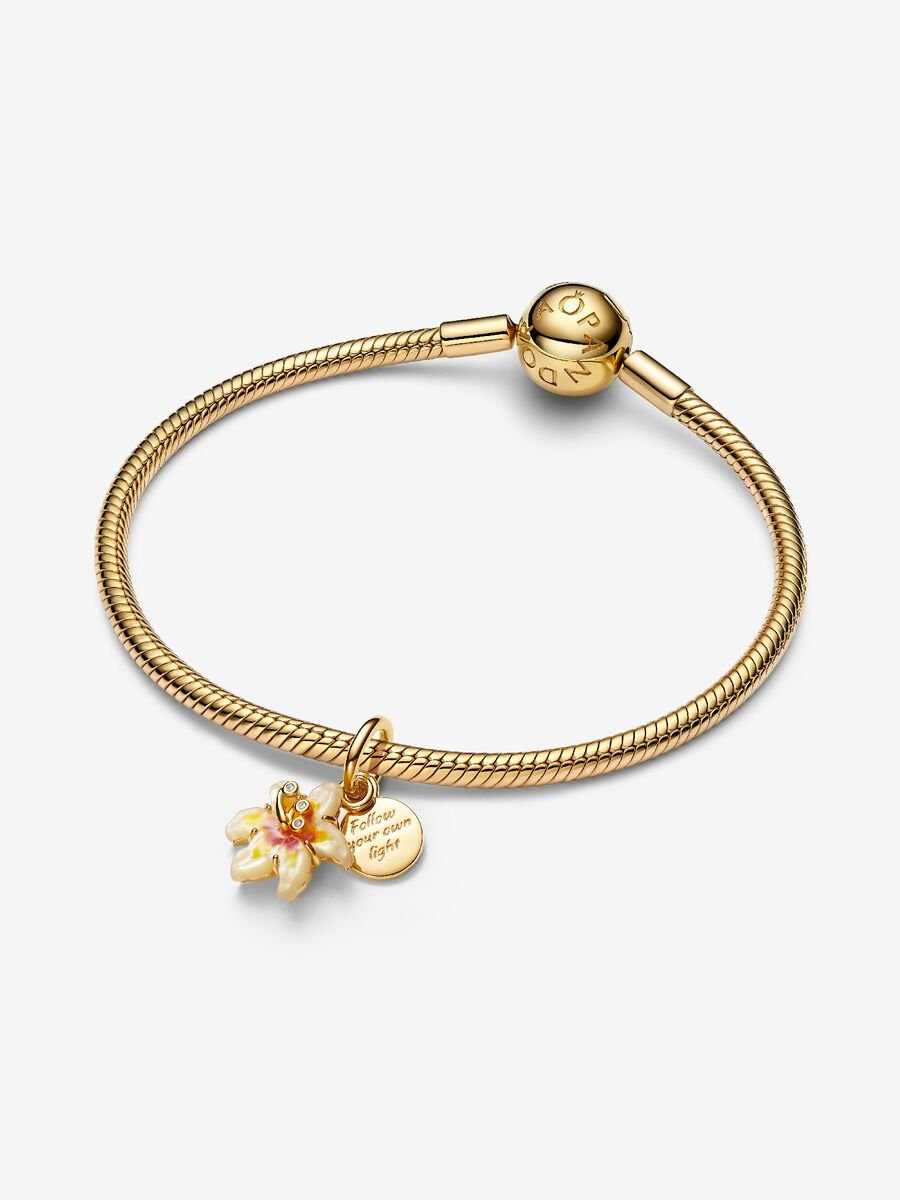 Pandora Disney Tangled Sundrop Flower Glow-in-the-dark Charm 14k gold plating
