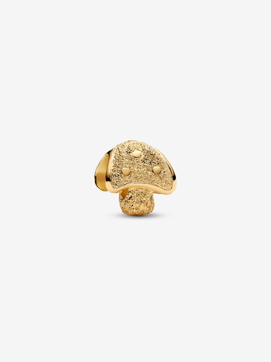 Pandora Textured Mushroom Mini Charm 14k gold plating