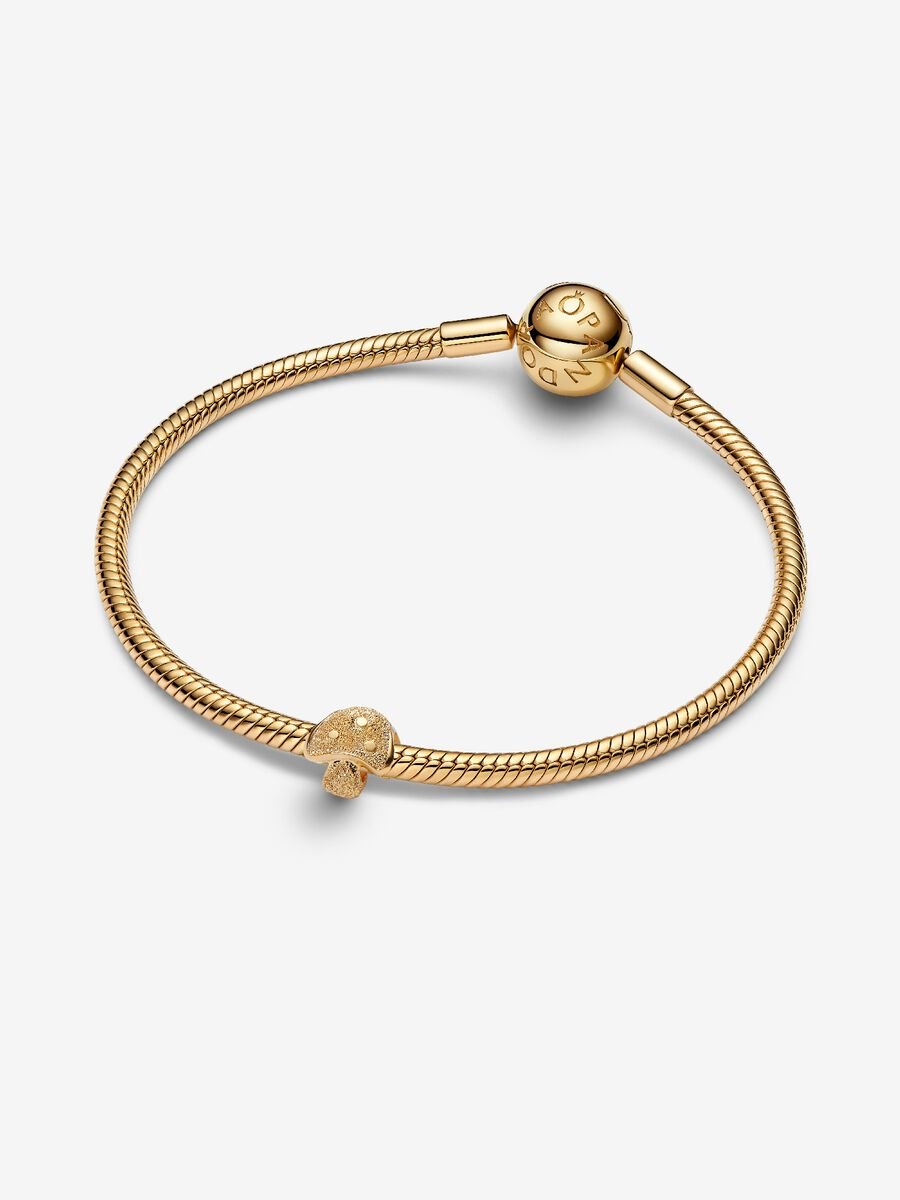 Pandora Textured Mushroom Mini Charm 14k gold plating