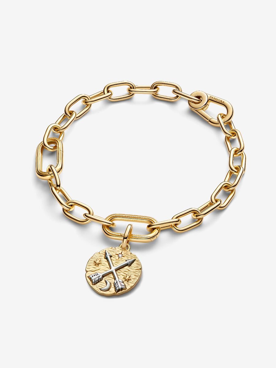 Pandora Crossing Arrows Medallion Charm Sterling silver, 14k gold plating