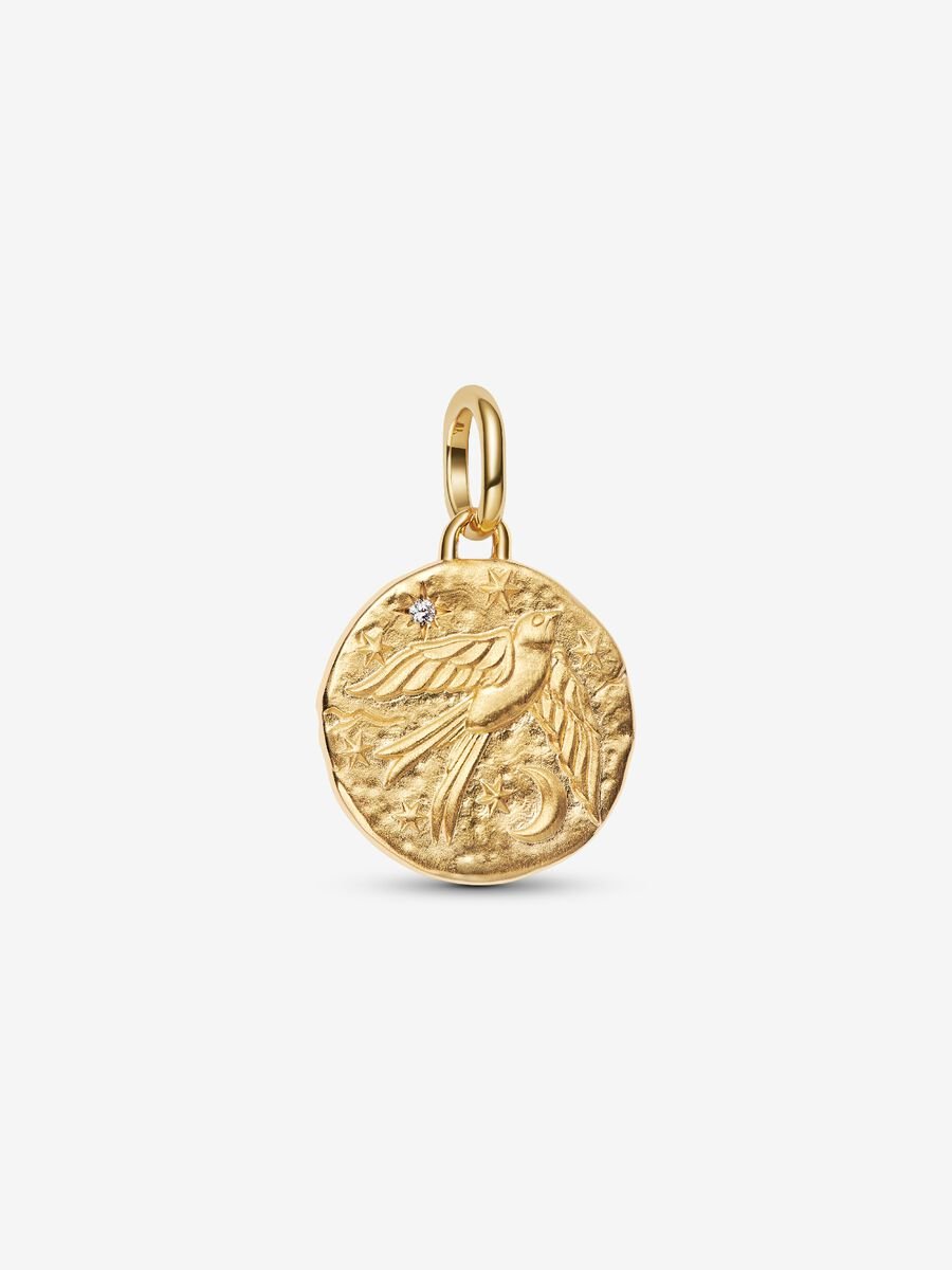 Pandora Swallow Medallion Charm 14k gold plating