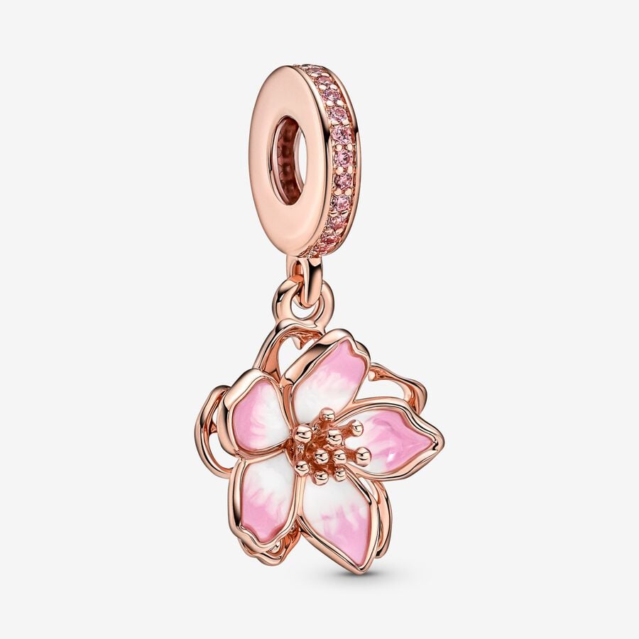 Pandora Cherry Blossom Dangle Charm, Rose Gold-Plated