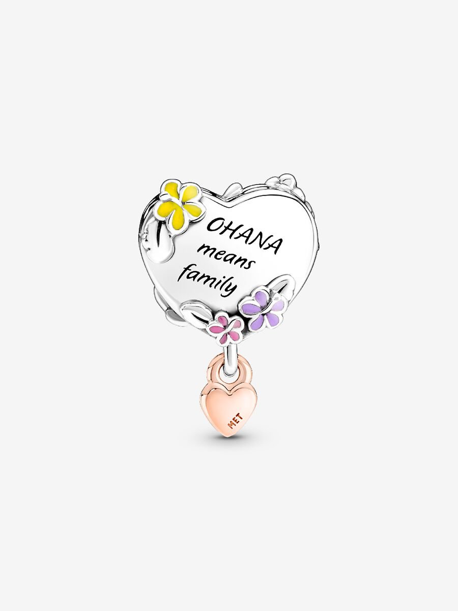 Disney Ohana Lilo & Stitch Inspired Charm Sterling silver, 14k rose gold plating