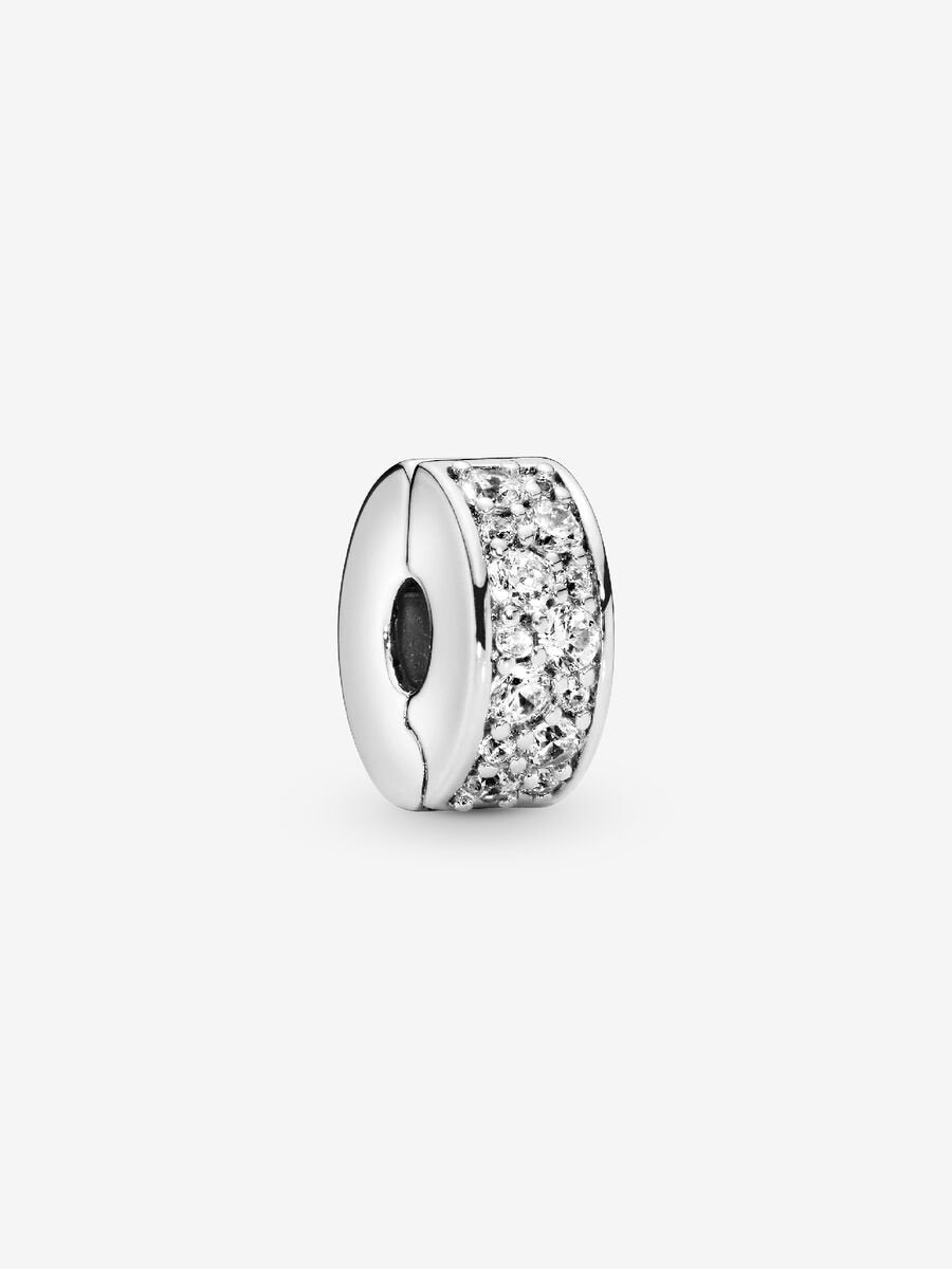 Pandora Clear Pavé Clip Charm Sterling silver