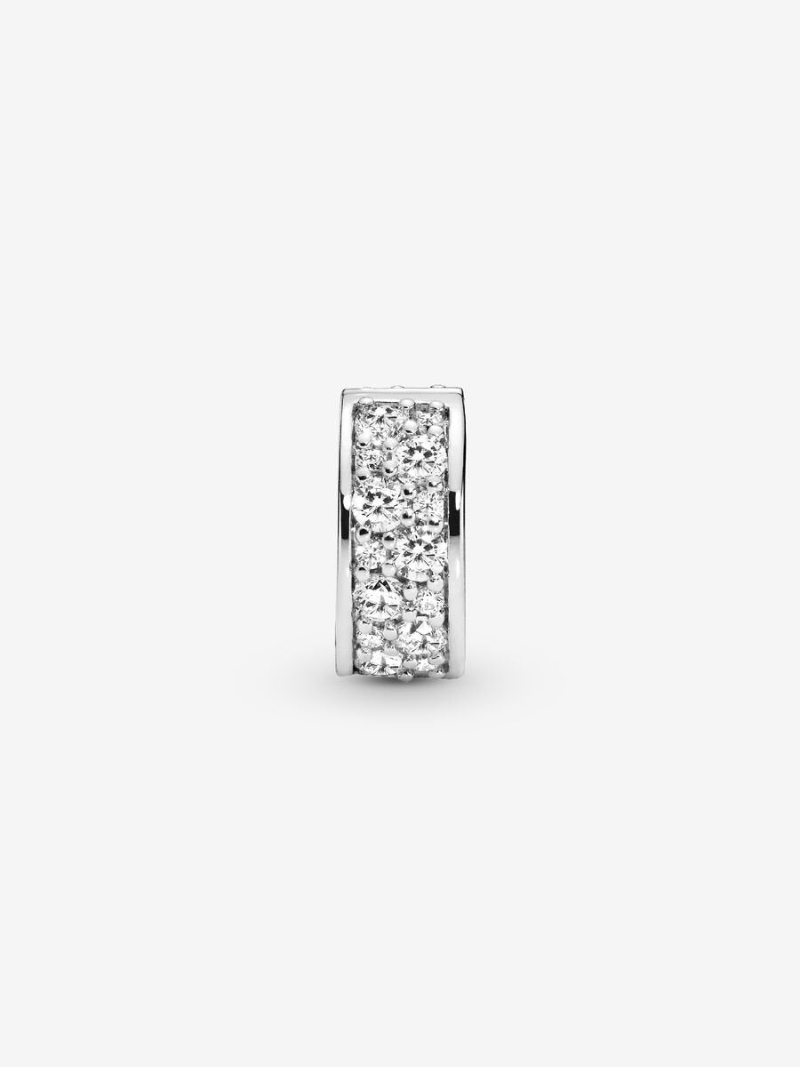 Pandora Clear Pavé Clip Charm Sterling silver