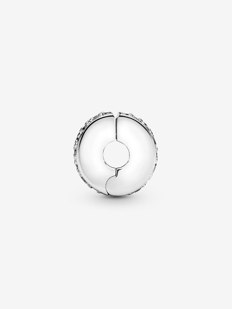 Pandora Clear Pavé Clip Charm Sterling silver