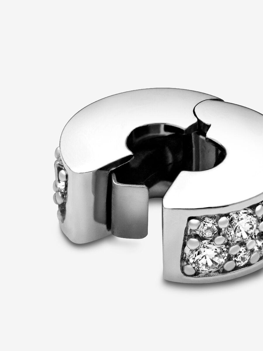 Pandora Clear Pavé Clip Charm Sterling silver