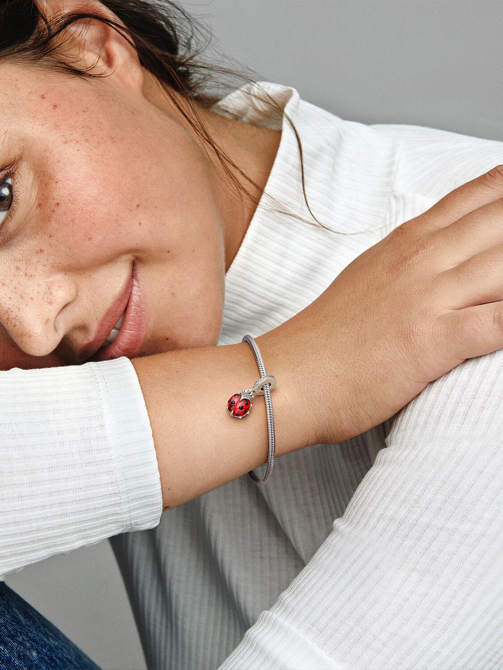 Pandora Red Ladybird Dangle Charm