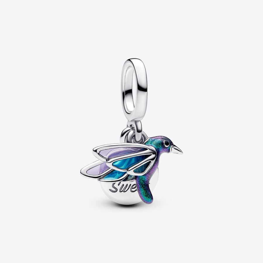 Pandora Hummingbird Double Dangle Charm