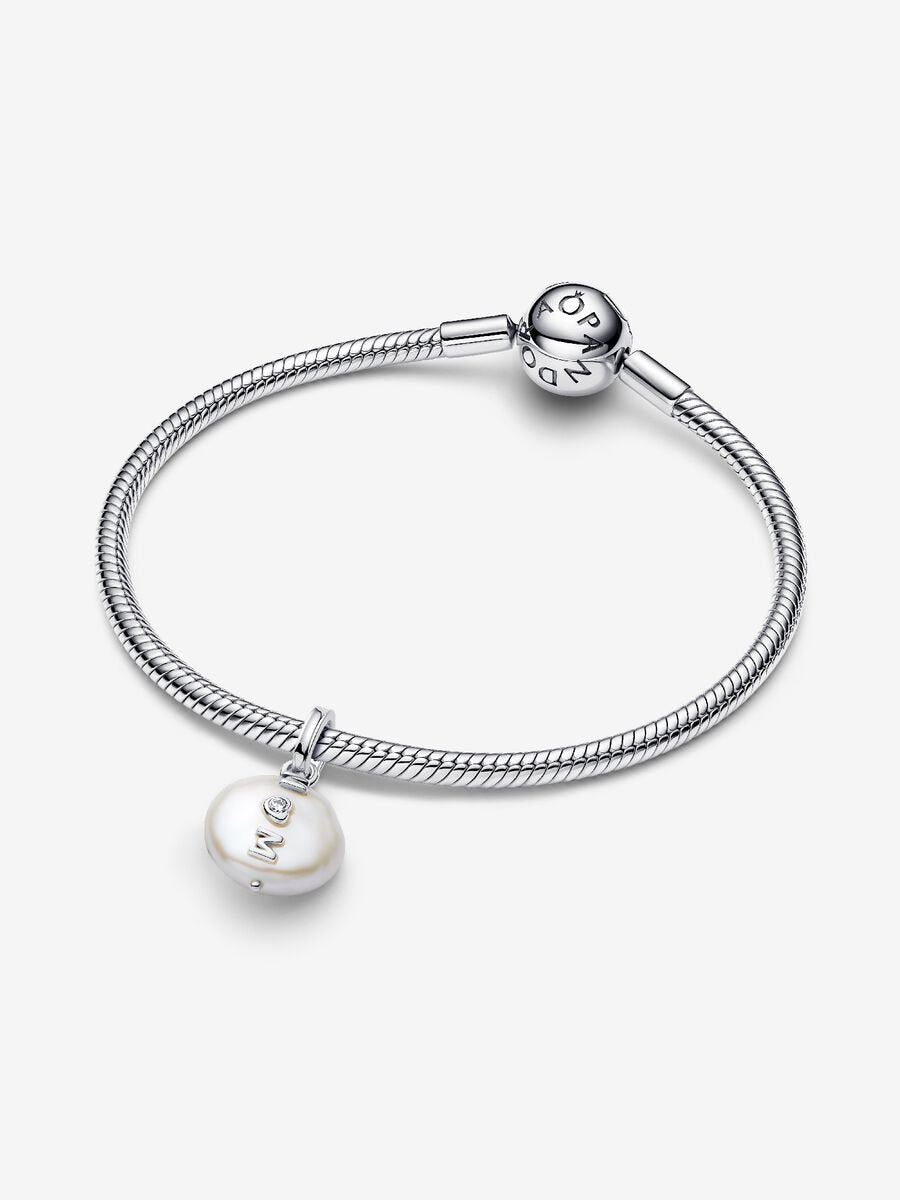 Pandora Treated Freshwater Cultured Baroque Pearl Mom Dangle Charm Sterling silver