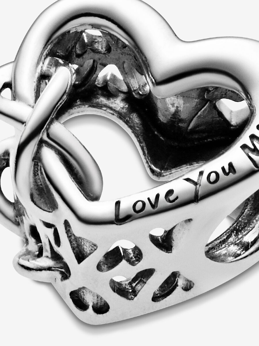 PANDORA Love You Mom Infinity Heart Charm - Compatible with PANDORA Moments - Jewelry for Women - Gift for Her - Made with Sterling Silver - With Gift Box