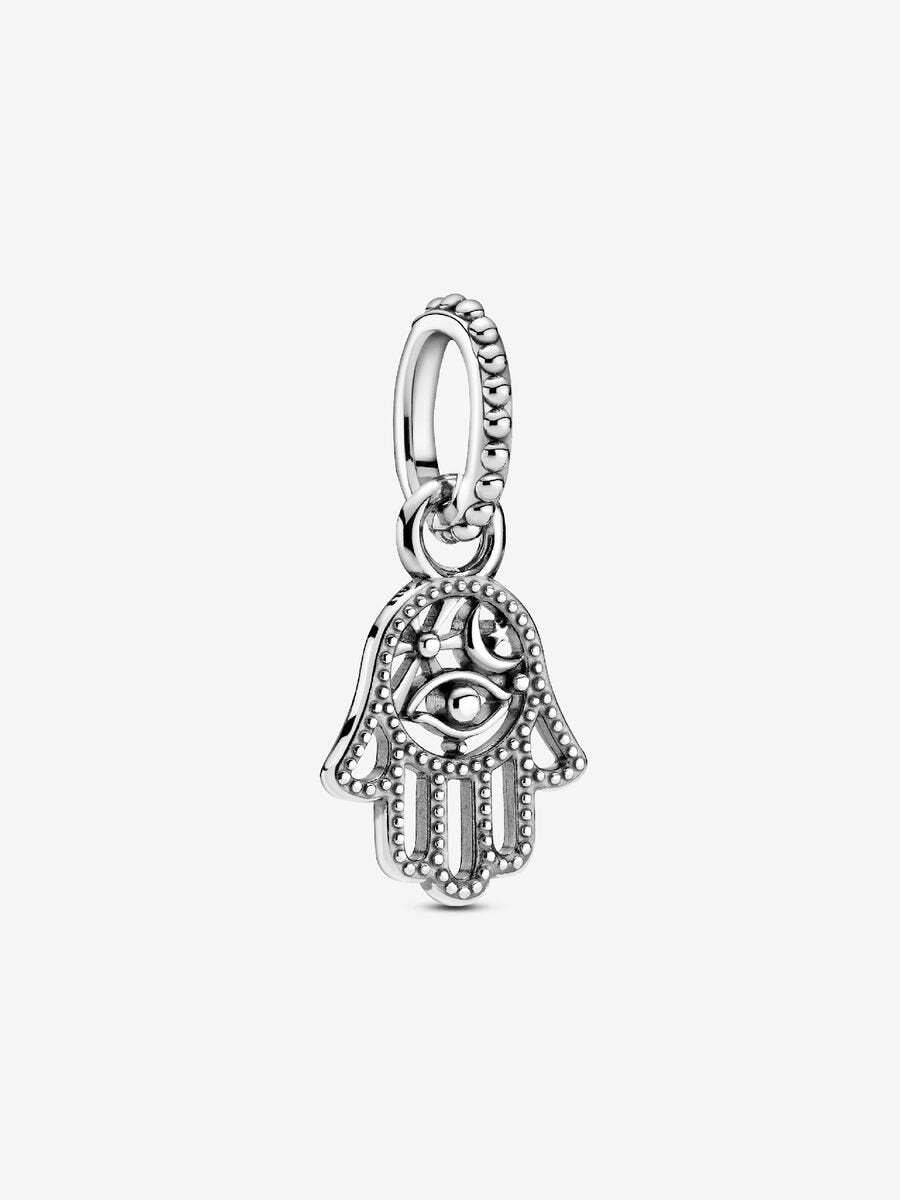 Pandora Protective Hamsa Hand Dangle Charm - Compatible Moments - Gift for Her - Made with Sterling Silver - with Gift Box