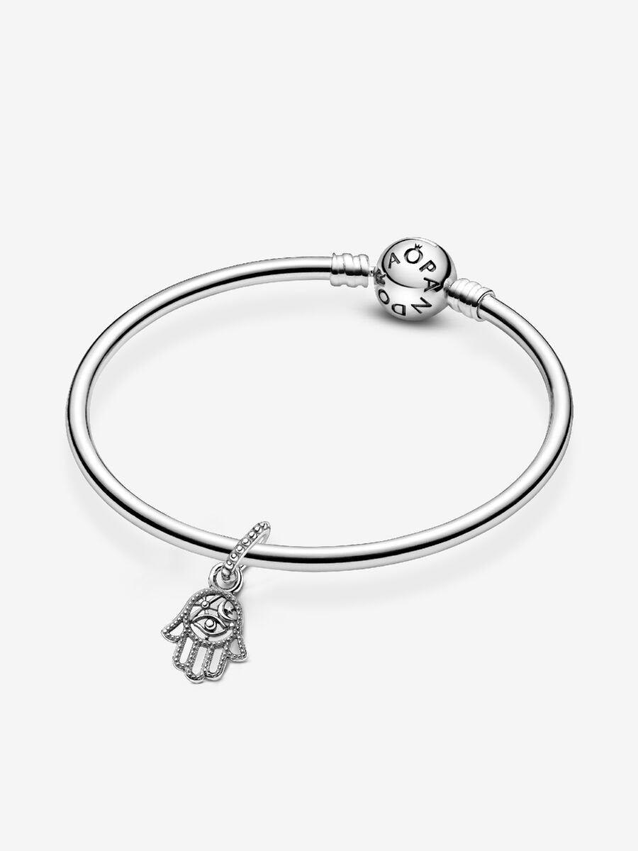 Pandora Protective Hamsa Hand Dangle Charm - Compatible Moments - Gift for Her - Made with Sterling Silver - with Gift Box
